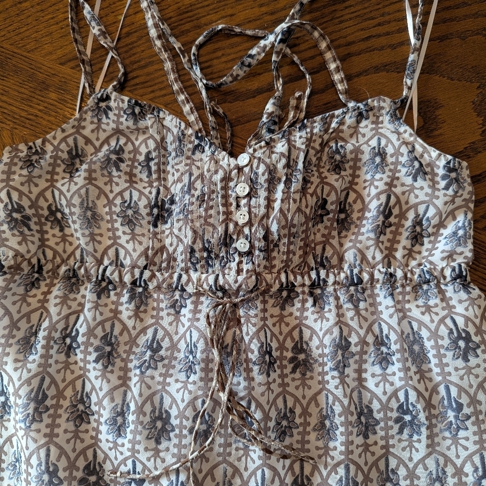 American Eagle Outfitters Dress Size 2, Blues, Browns, White - Picture 4 of 4